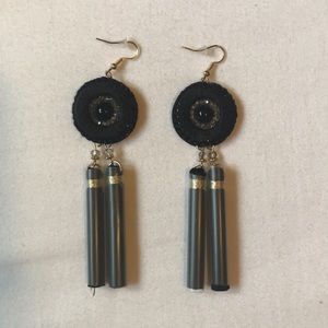 Black dangling earrings